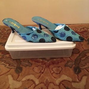 Drama Sequined Kitten heeled Mule